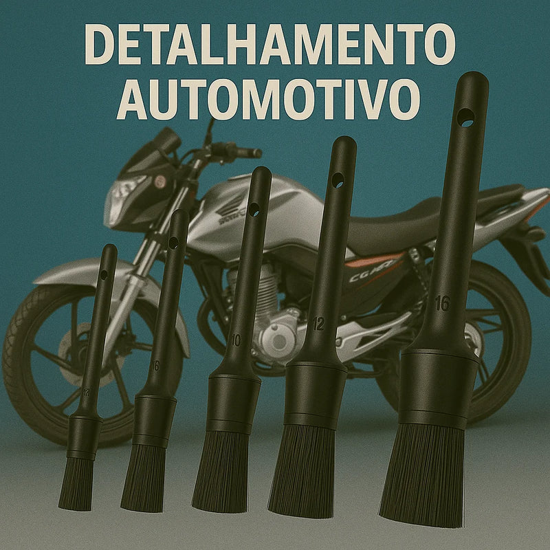 KIT COMPLETO DE PINCÉIS PARA DETALHAMENTO AUTOMOTIVO